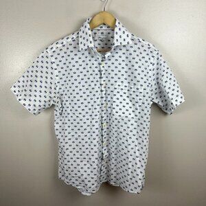 Peter Millar White and Blue Casual Button Down Shirt